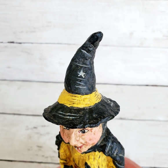 Dept 56 Poliwoggs halloween vintage inspired american folk art witch pumpkin JOL - Picture 11 of 12